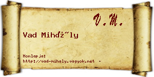 Vad Mihály névjegykártya