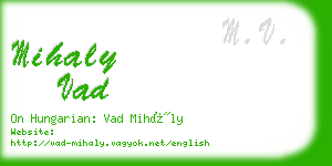 mihaly vad business card